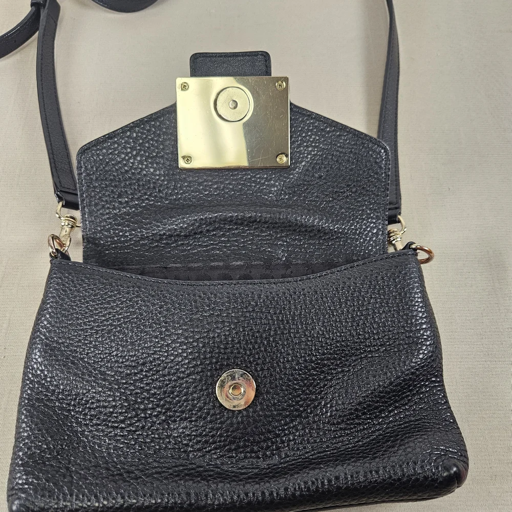 Karl Lagerfeld Black Pebbled Leather Crossbody Bag - Picture 5 of 16